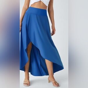 275. Breezeful™ High Waisted High Low Ruffle 2-in-1 Flowy Quick-Dry Maxi Skirt